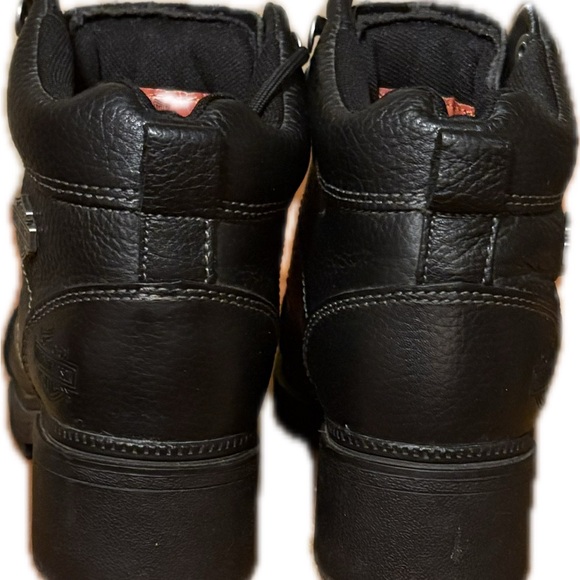 Harley Davidson Black Leather Lace-Up Boots women’s size 6 1/2 - Picture 2 of 6